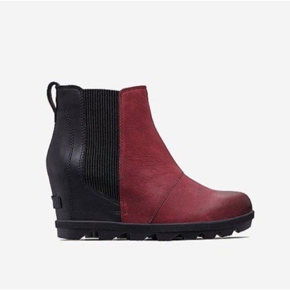 Sorel Joan Of Arctic Boot Size 9 Waterproof Red Chelsea Bootie Wedge